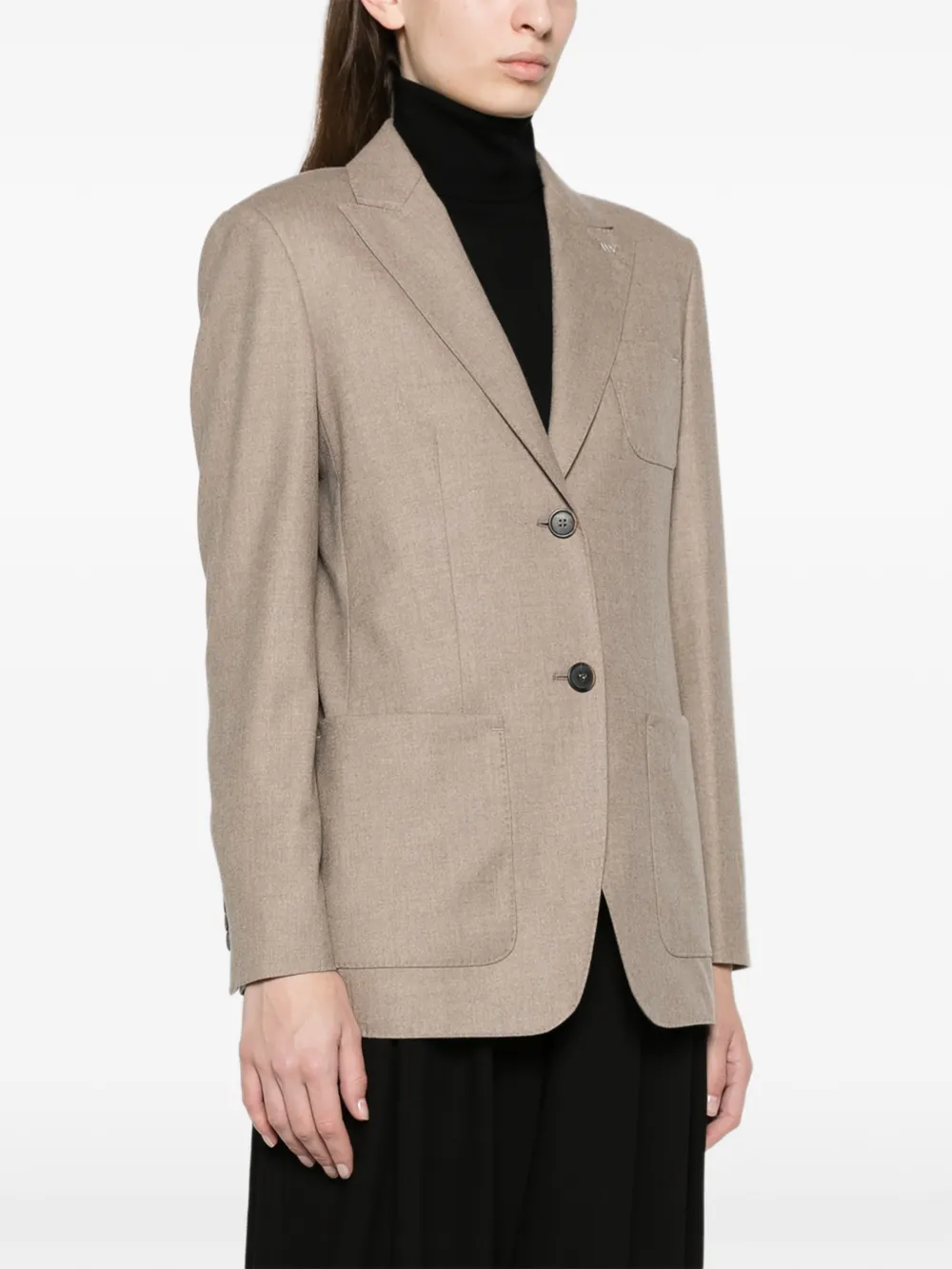 Max Mara Blazer met enkele rij knopen Beige
