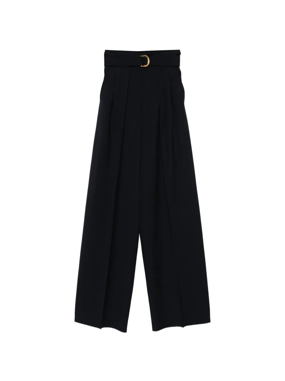 Max Mara high-waisted woollen cloth trousers navy Blauw