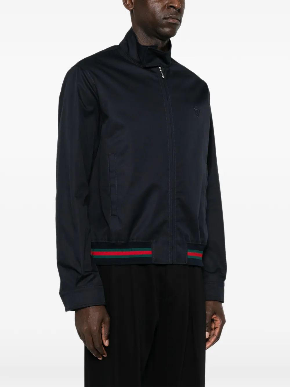 Gucci Katoenen jack met Web-streep Blauw
