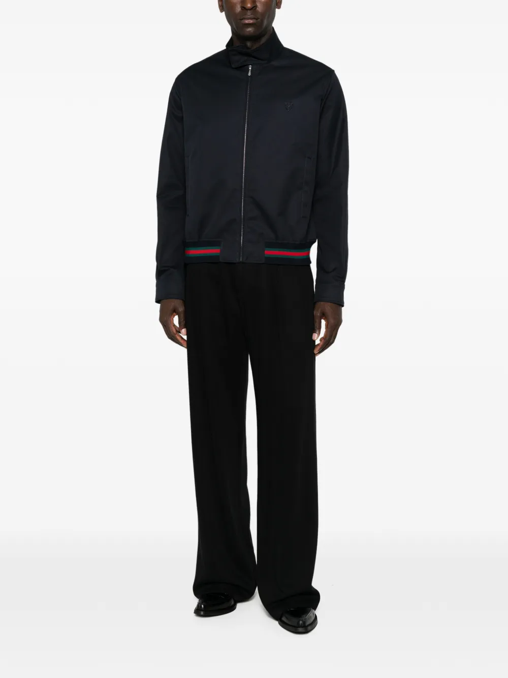 Gucci Katoenen jack met Web-streep Blauw