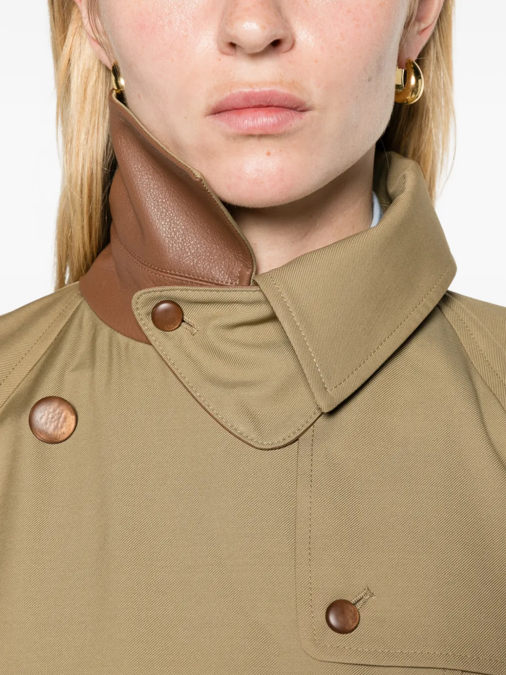 Max Mara water-repellent wool-blend gabardine trench coat kaki Groen