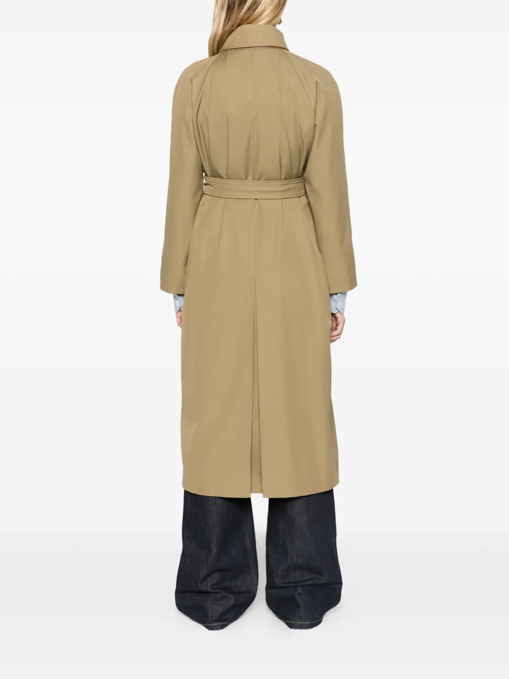 Max Mara water-repellent wool-blend gabardine trench coat kaki Groen
