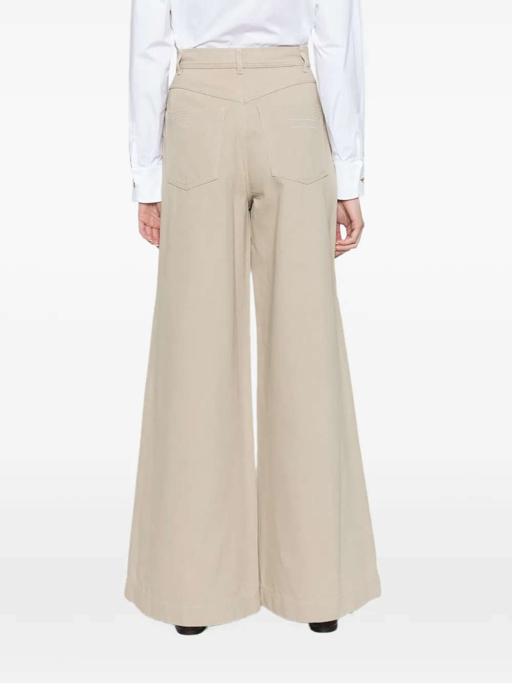 Max Mara coated cotton bull denim trousers stone Beige