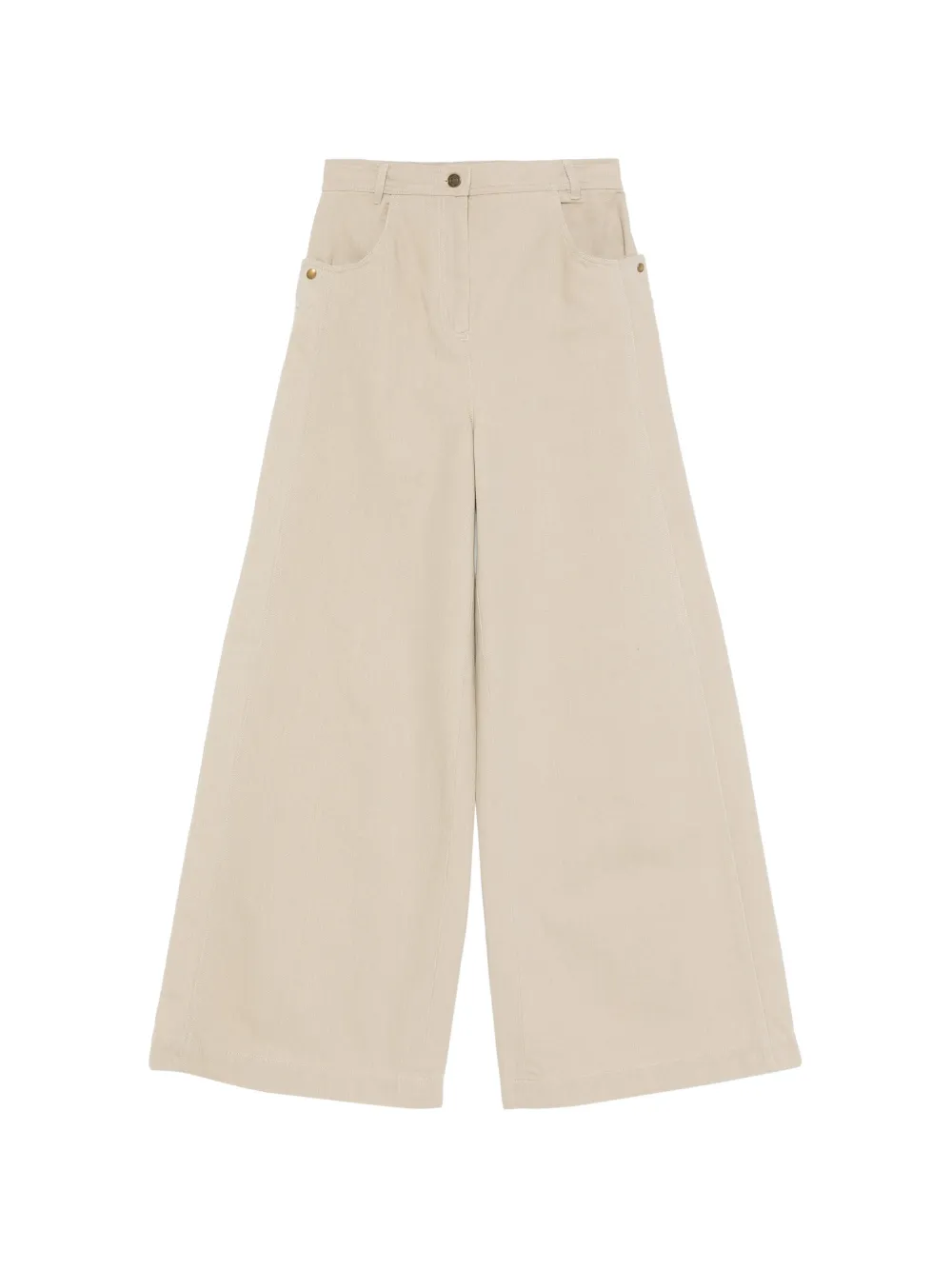 Max Mara coated cotton bull denim trousers - stone - Nude