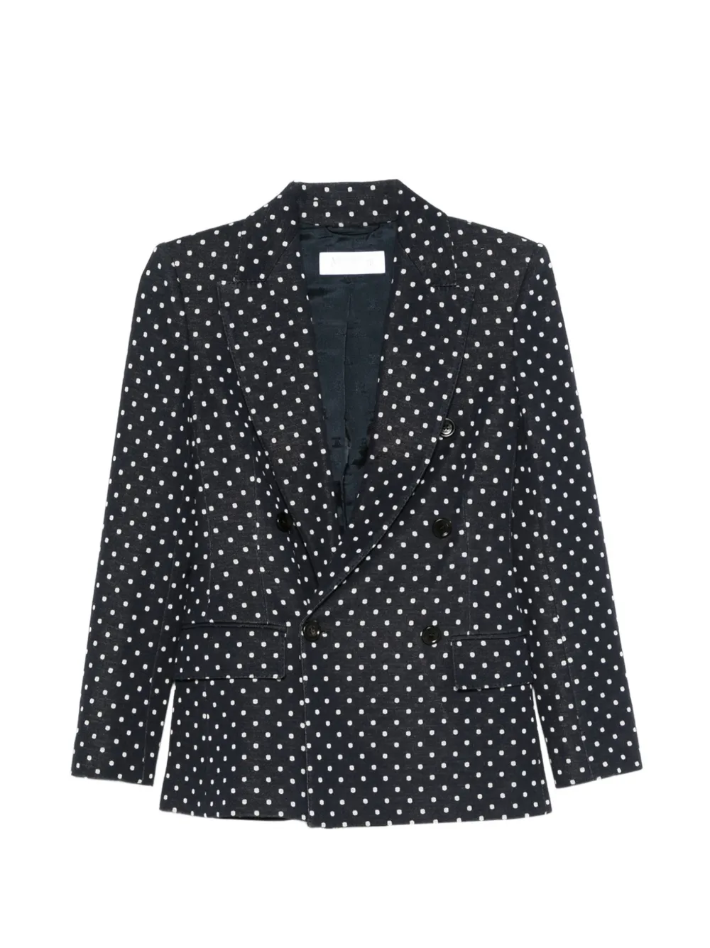 Max Mara Doppelreihiger Jersey-Blazer mit Polka Dots - Blau