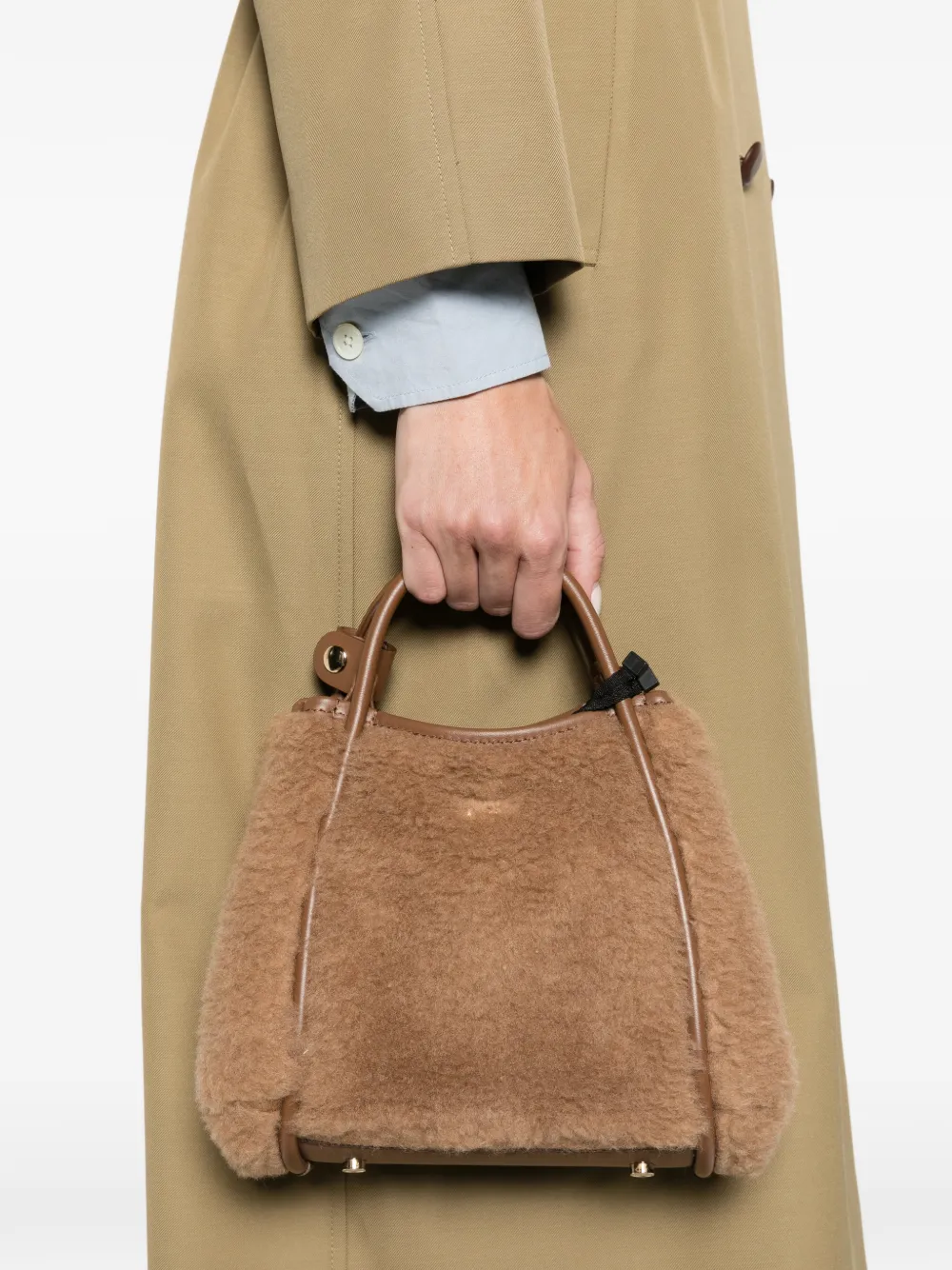 Max Mara extra-small Teddy-fabric Marine bag camel Bruin
