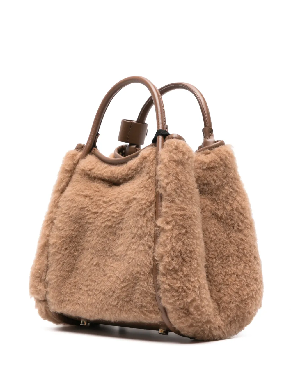 Max Mara extra-small Teddy-fabric Marine bag camel Bruin