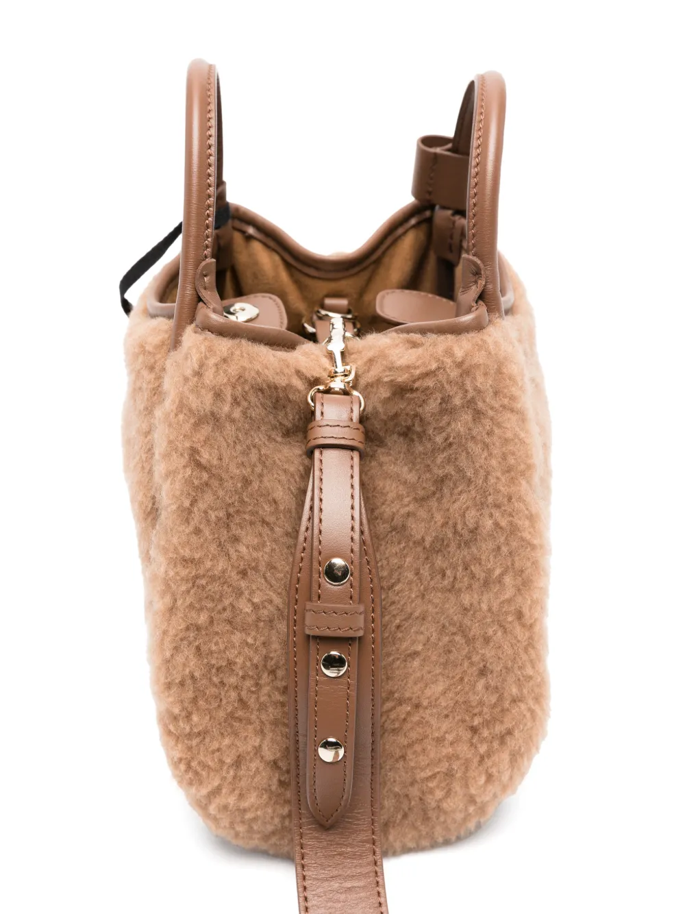 Max Mara extra-small Teddy-fabric Marine bag camel Bruin