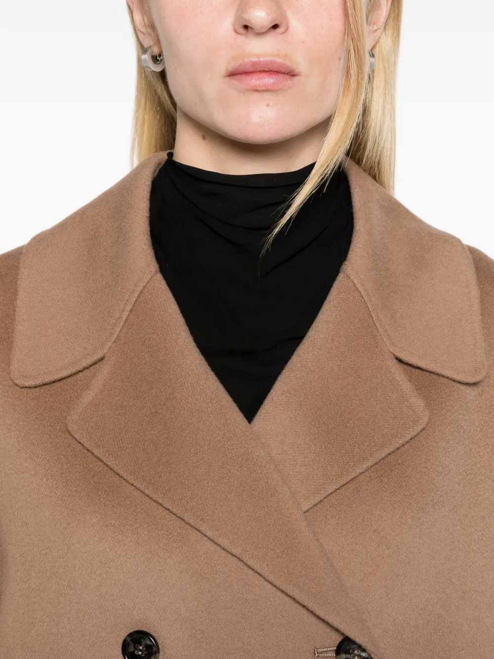 Max Mara double-breasted wool midi coat camel Beige