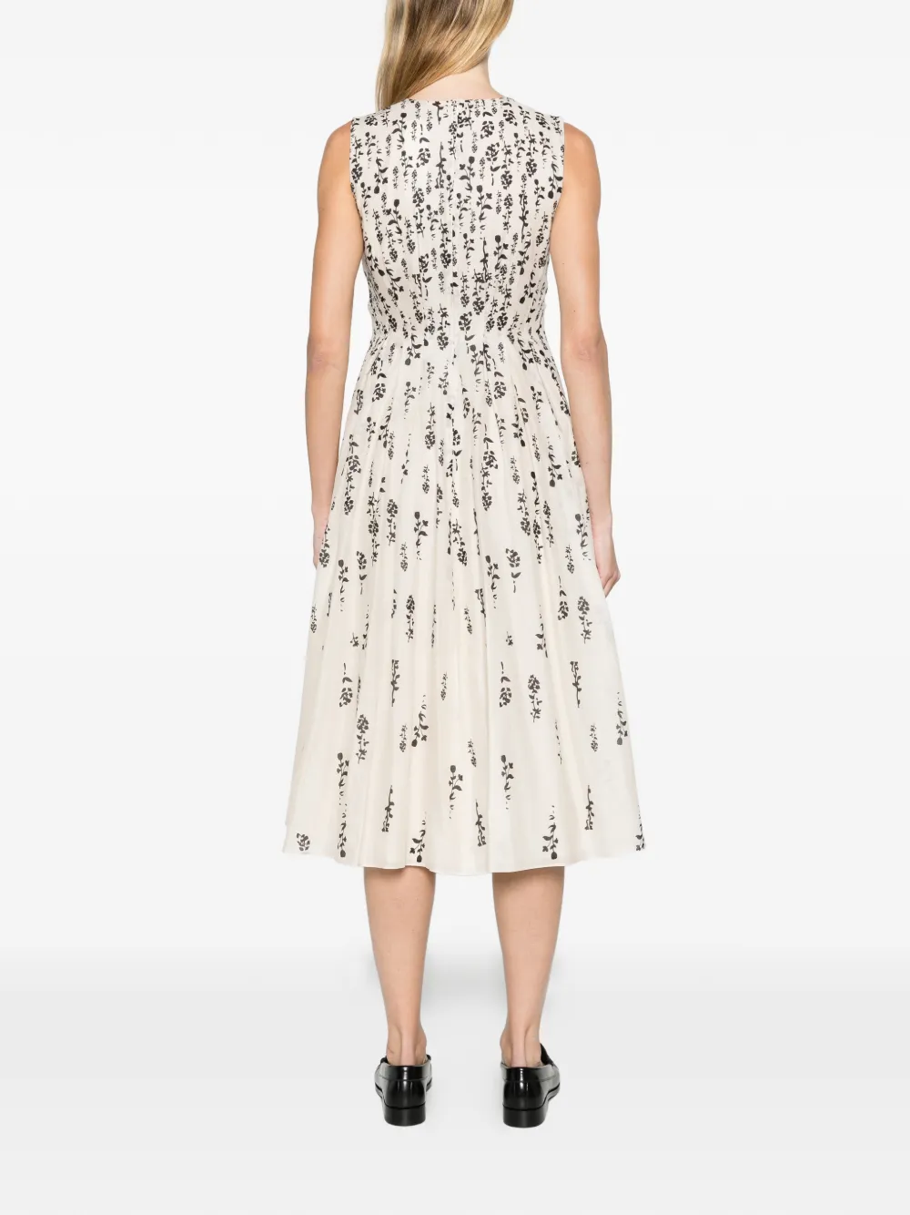 Max Mara printed cotton voile dress ecru Beige