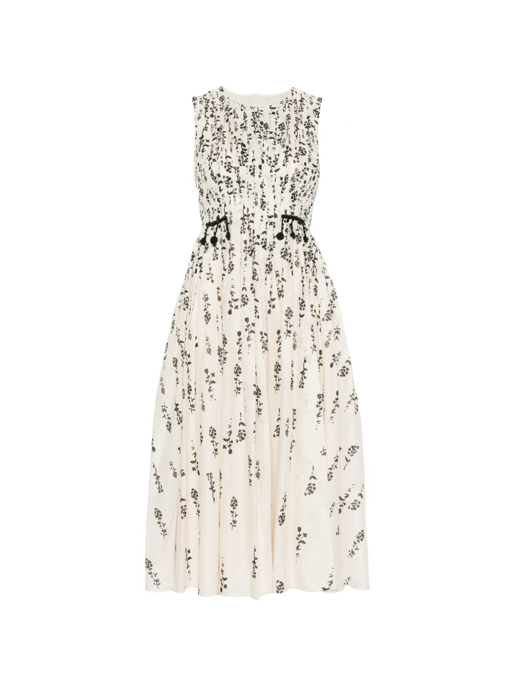 Max Mara printed cotton voile dress ecru Beige