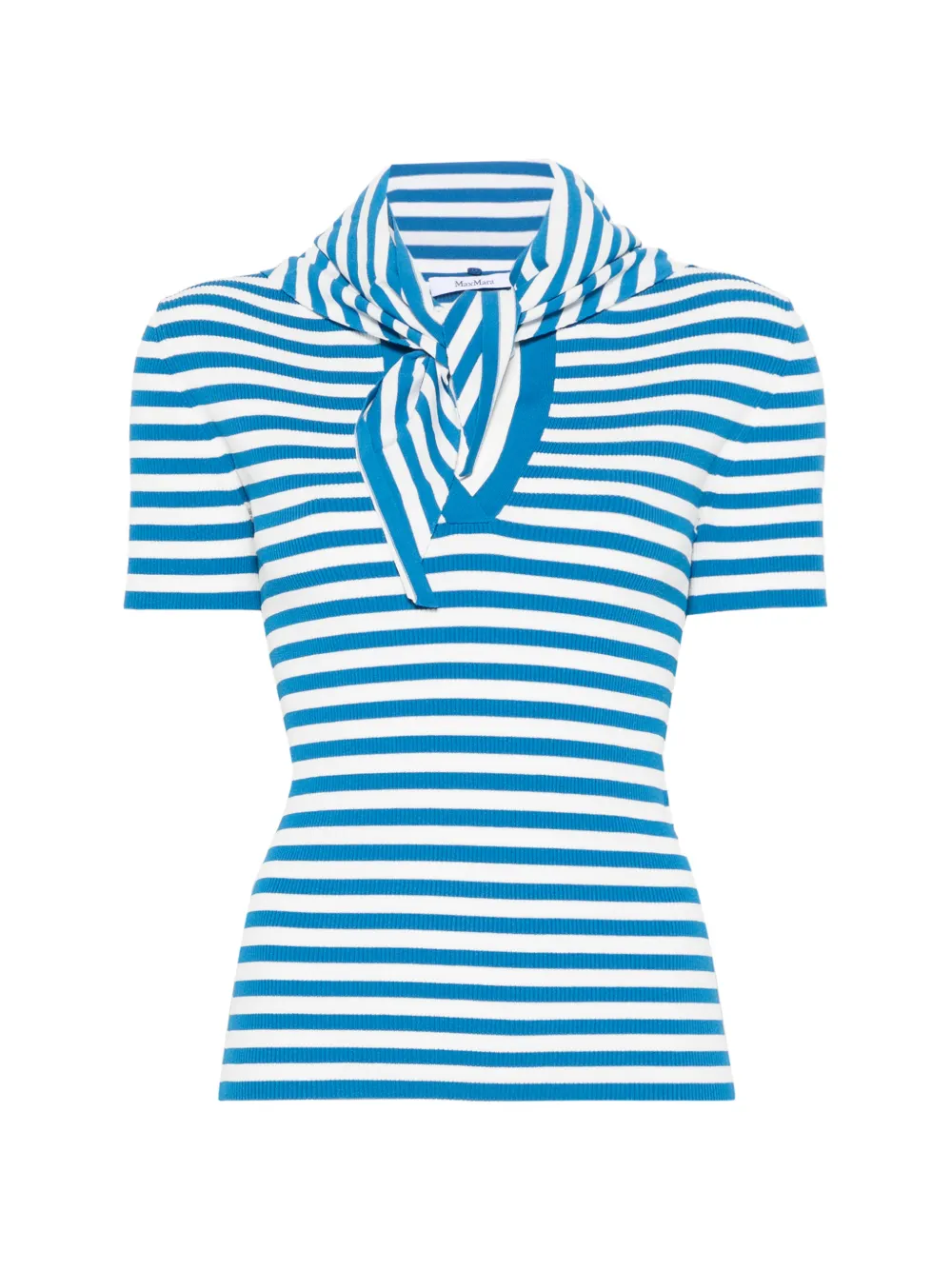 Max Mara viscose crepe sweater with scarf detail - white - Blu