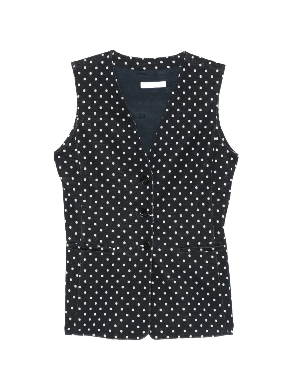 Max Mara polka-dot wool and viscose jersey waistcoat - ultramarine - Blau