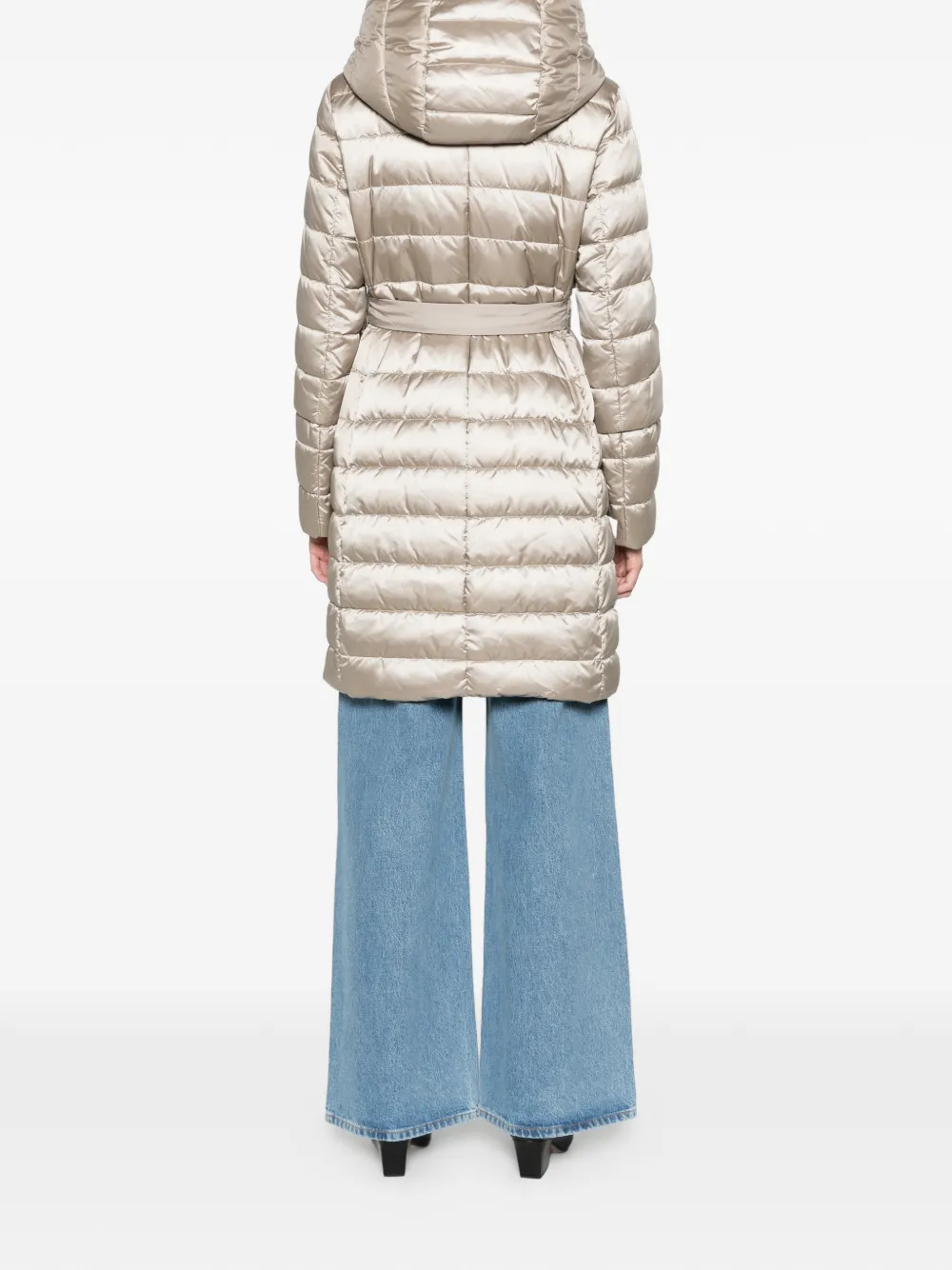 Max Mara reversible down jacket in water-repellent satin light Beige