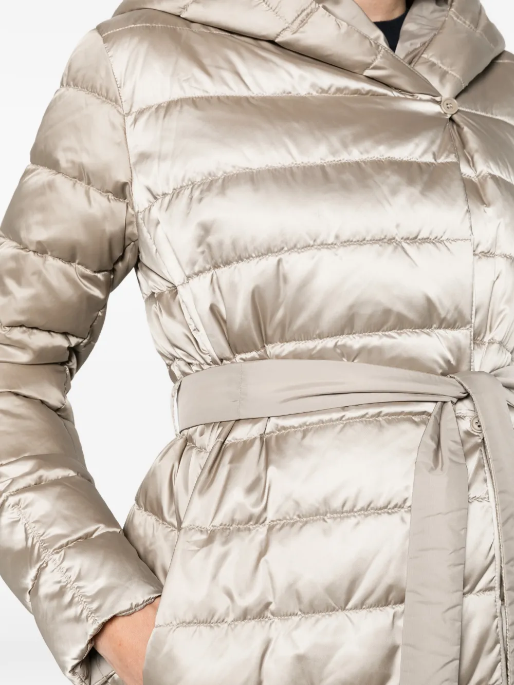 Max Mara reversible down jacket in water-repellent satin light Beige