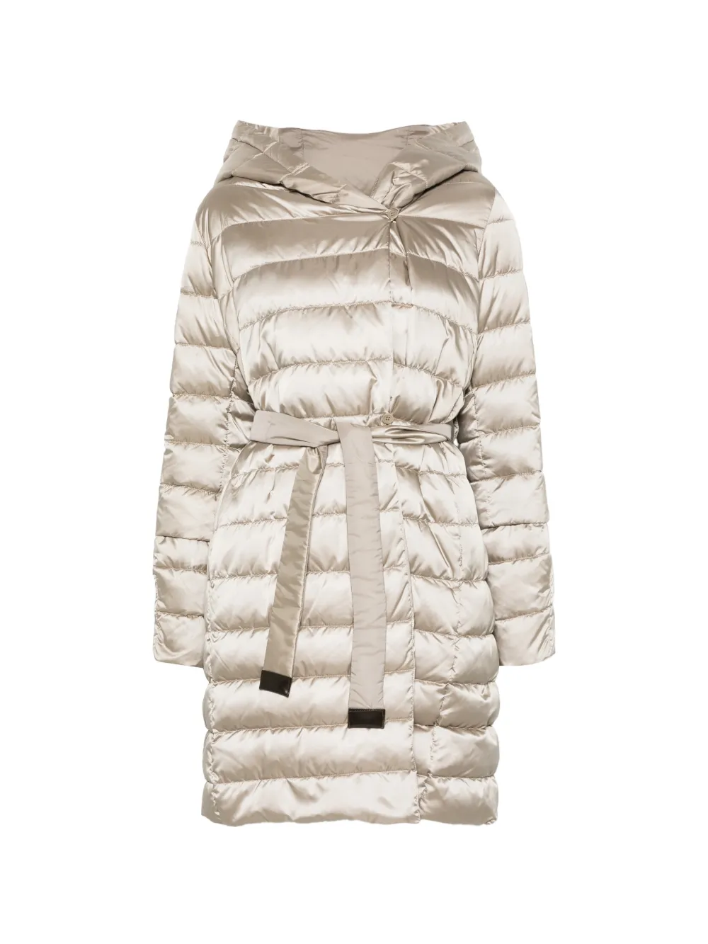 Max Mara Wendbare Daunenjacke aus wasserabweisendem Satin in Schwarz - Nude