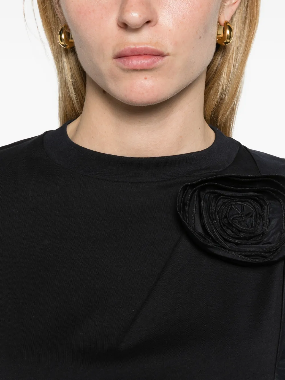 Max Mara frilly jersey T-shirt ultramarine Blauw