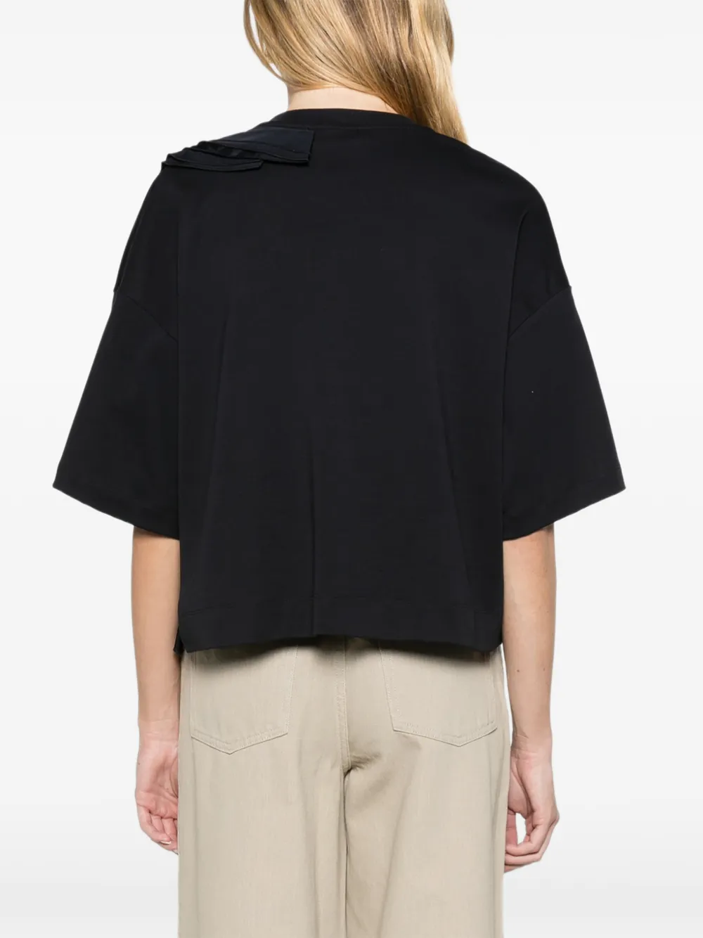 Max Mara frilly jersey T-shirt ultramarine Blauw