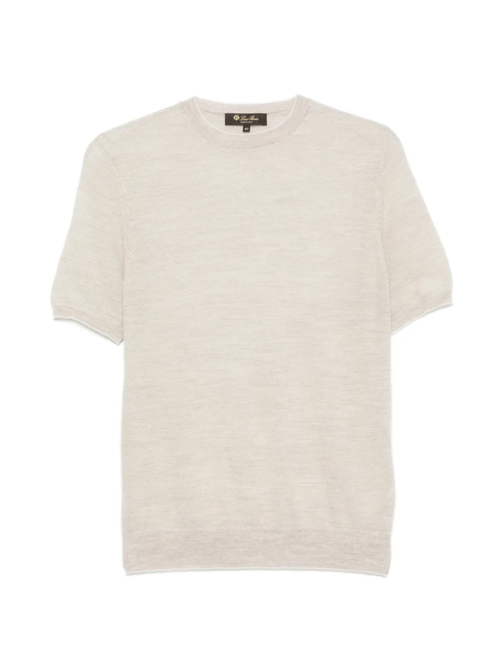 Loro Piana short-sleeve crew-neck sweater Beige