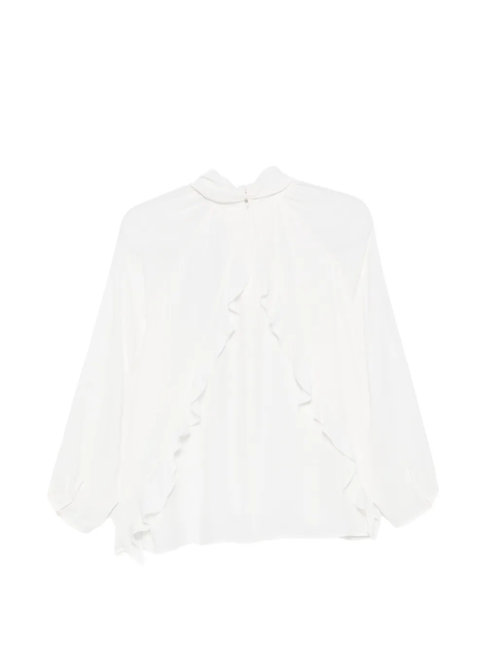 Luisa Cerano ruffled high-neck blouse Wit