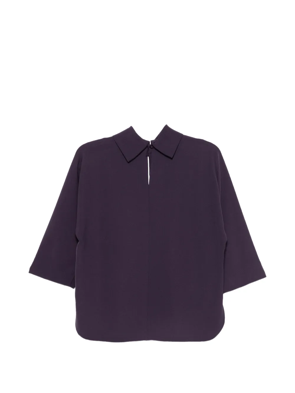 Luisa Cerano keyhole curved-hem top Paars