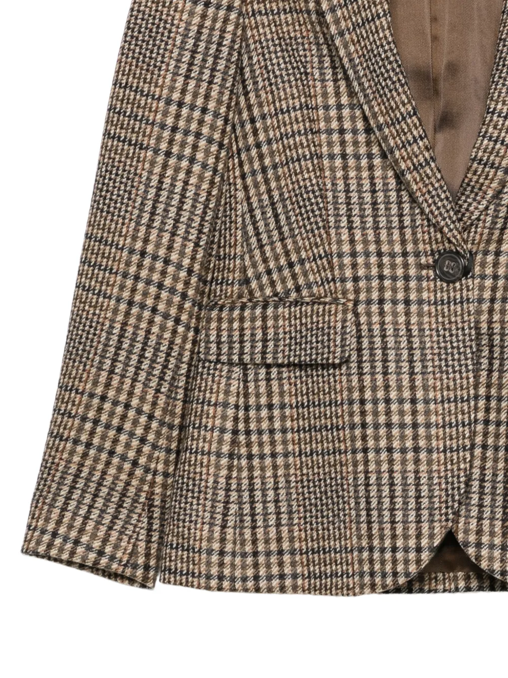 Luisa Cerano Geruite blazer met enkele rij knopen Bruin