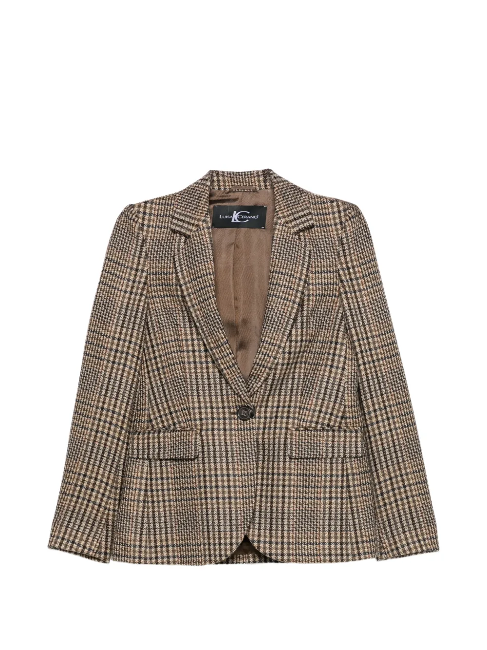 Luisa Cerano check-pattern single-breasted blazer