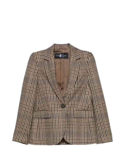 Luisa Cerano check-pattern single-breasted blazer