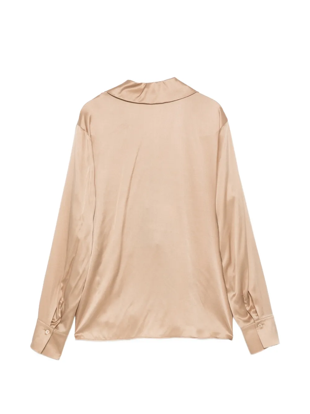 Luisa Cerano satin-finish button-down shirt Beige
