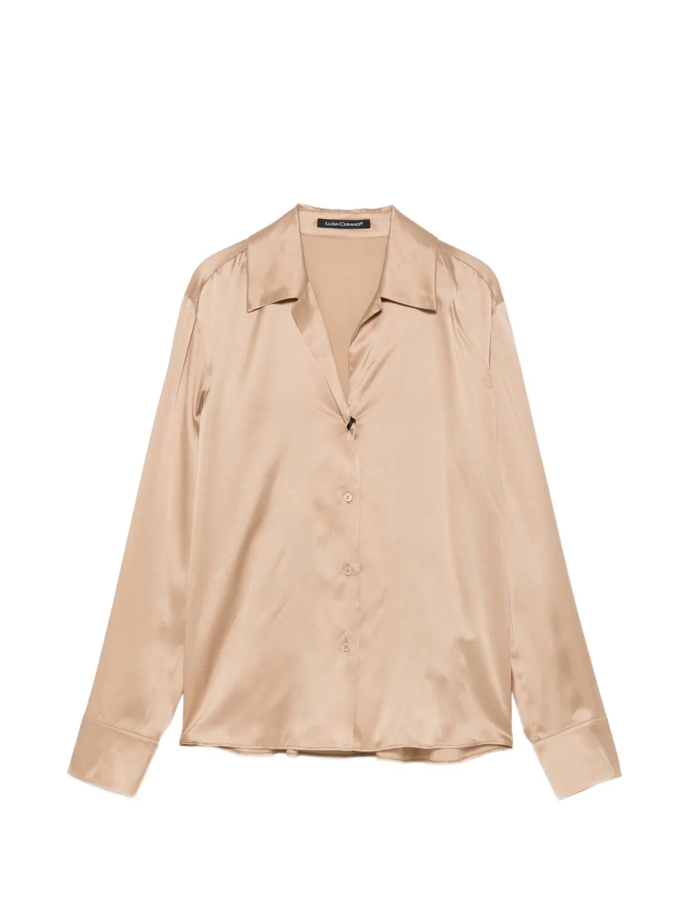 Luisa Cerano satin-finish button-down shirt