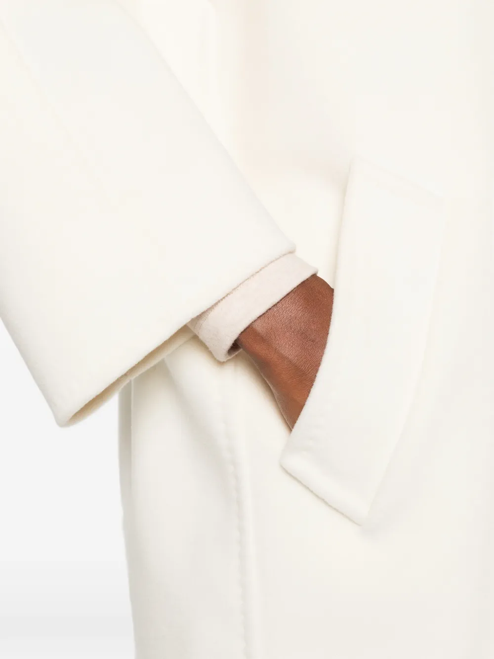 Max Mara double-breasted notched-lapels coat Wit