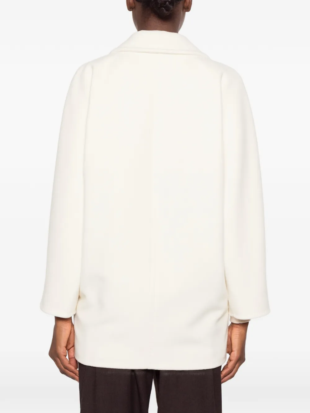Max Mara double-breasted notched-lapels coat Wit