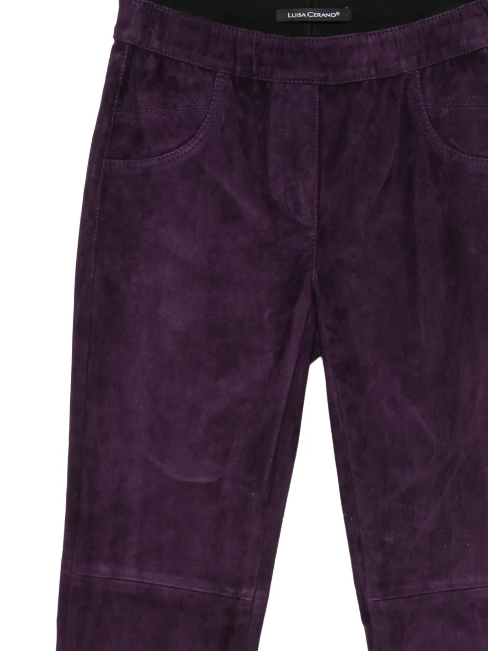 Luisa Cerano straight-leg suede trousers Paars