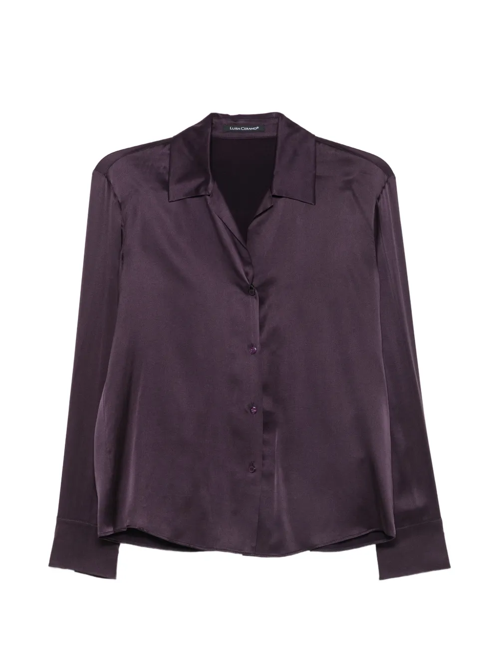Luisa Cerano satin-finish long-sleeve shirt