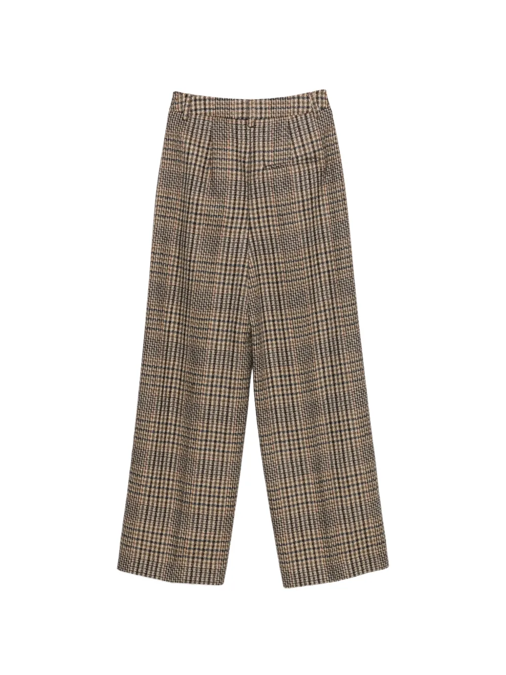 Luisa Cerano check wide-leg trousers Beige
