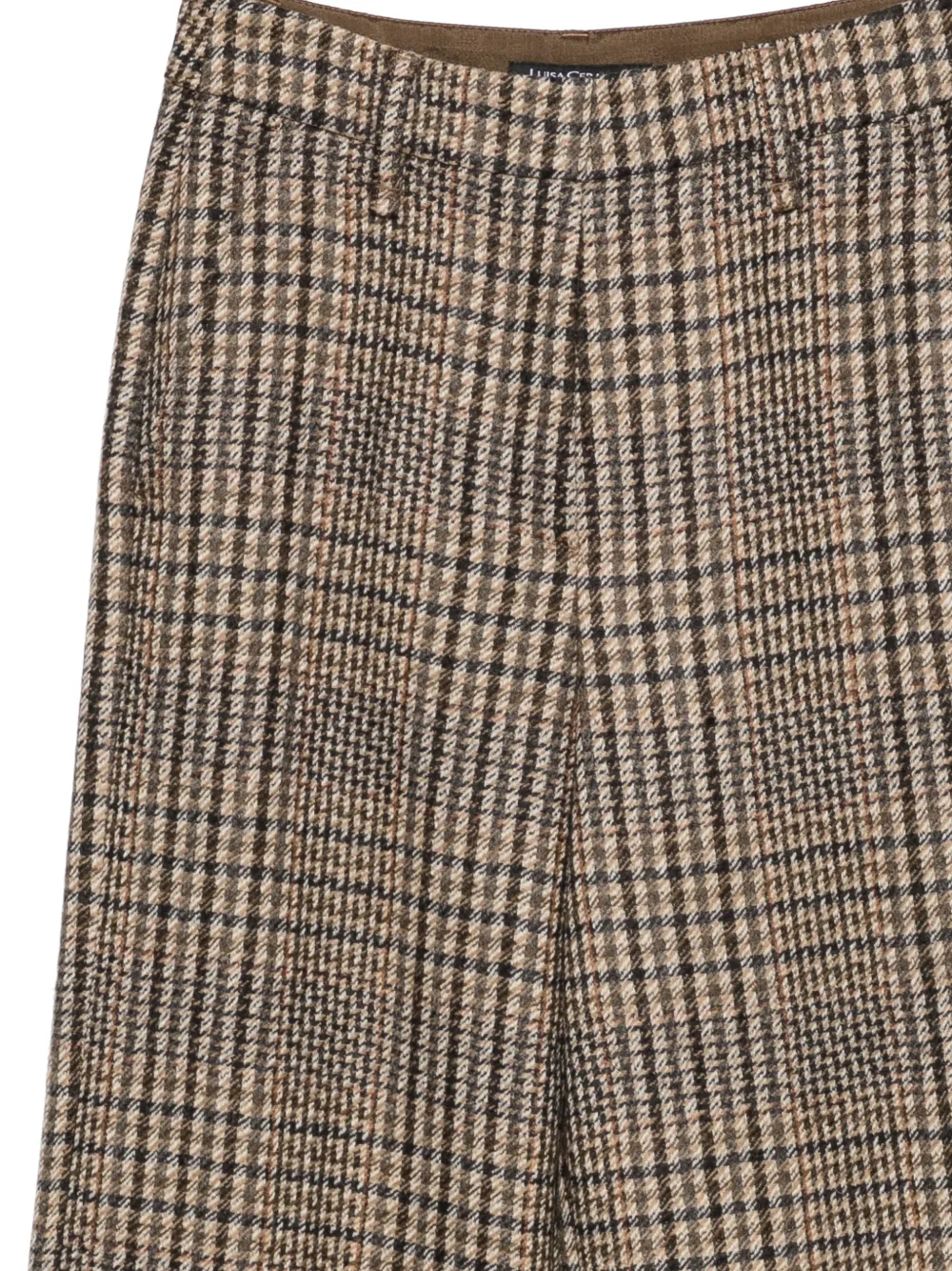 Luisa Cerano check wide-leg trousers Beige