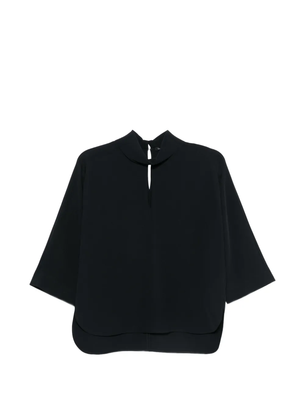 Luisa Cerano keyhole-detail curved-hem blouse