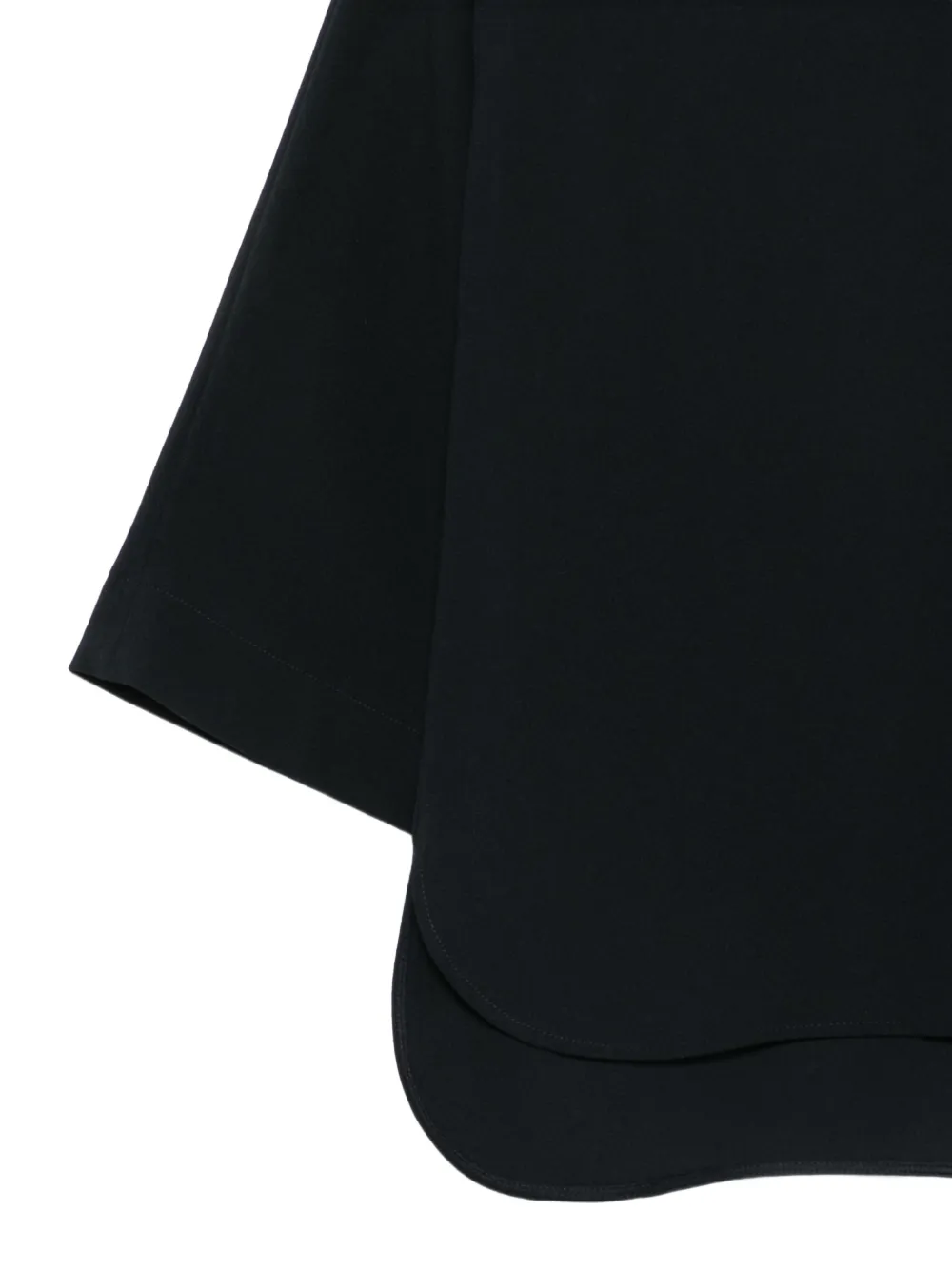 Luisa Cerano keyhole-detail curved-hem blouse Zwart