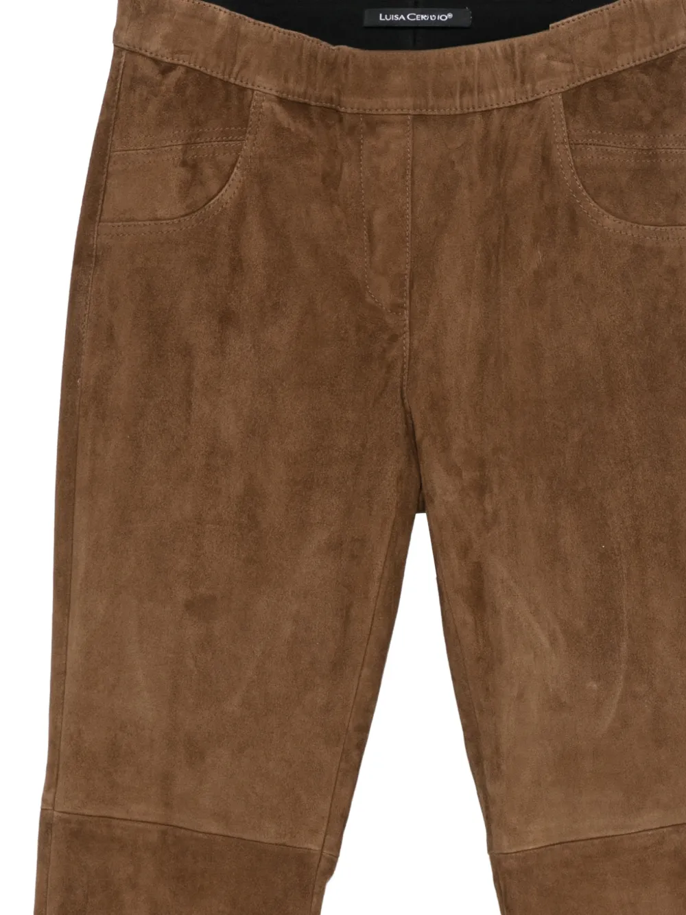 Luisa Cerano straight-leg suede trousers Bruin