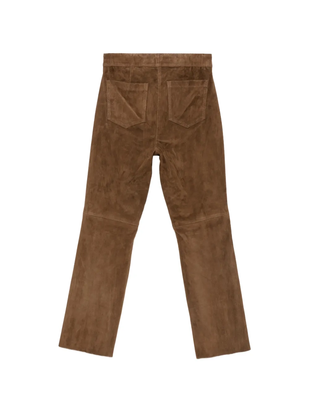 Luisa Cerano straight-leg suede trousers Bruin