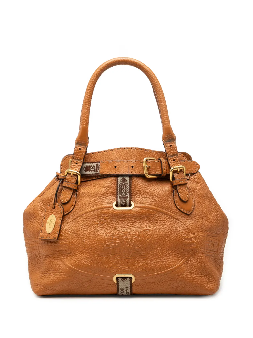 Fendi Pre-Owned 2000-2010 Große Selleria Villa Borghese Tote Bag aus Leder - Braun