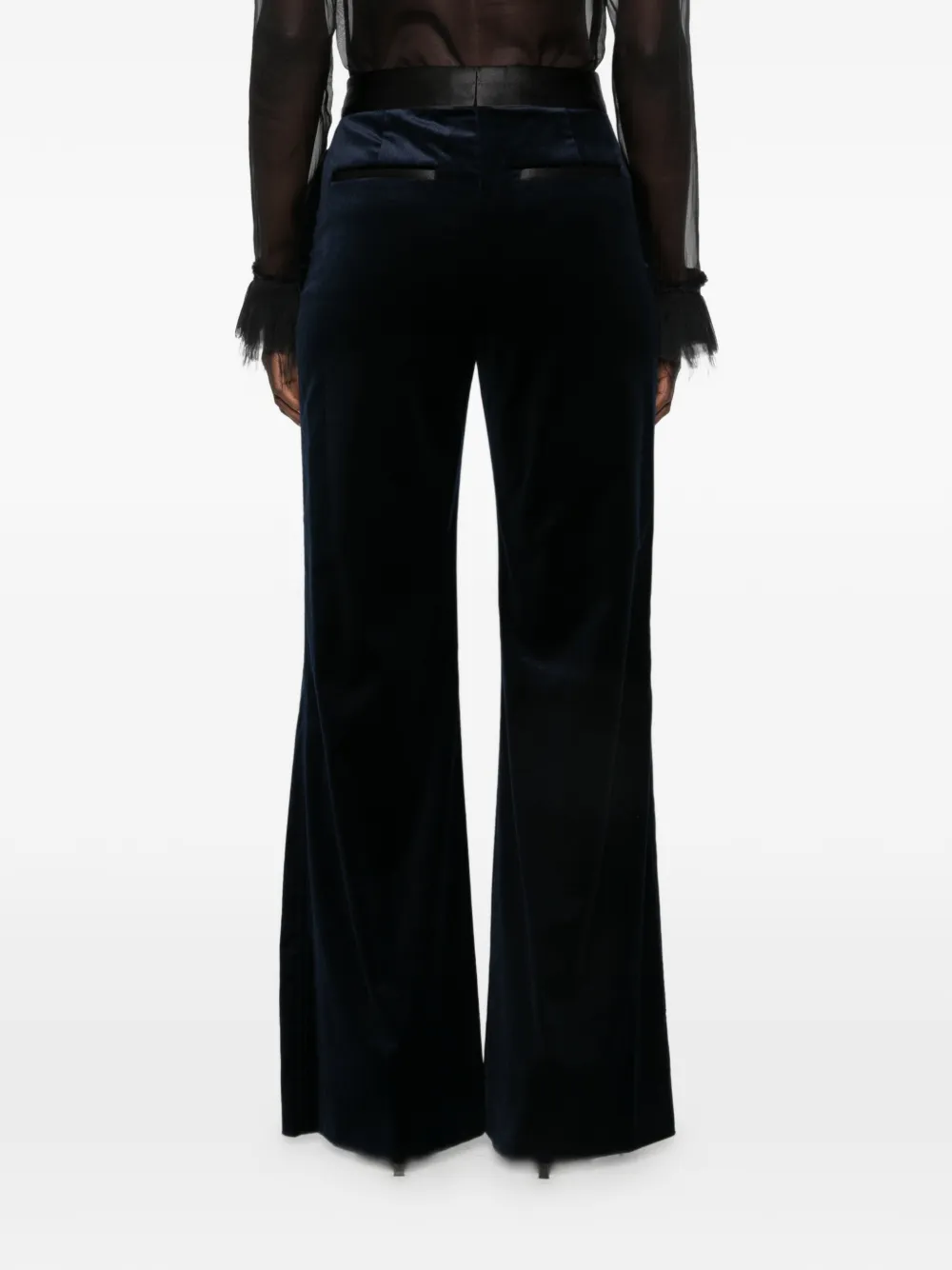Victoria Beckham Fluwelen flared broek Blauw