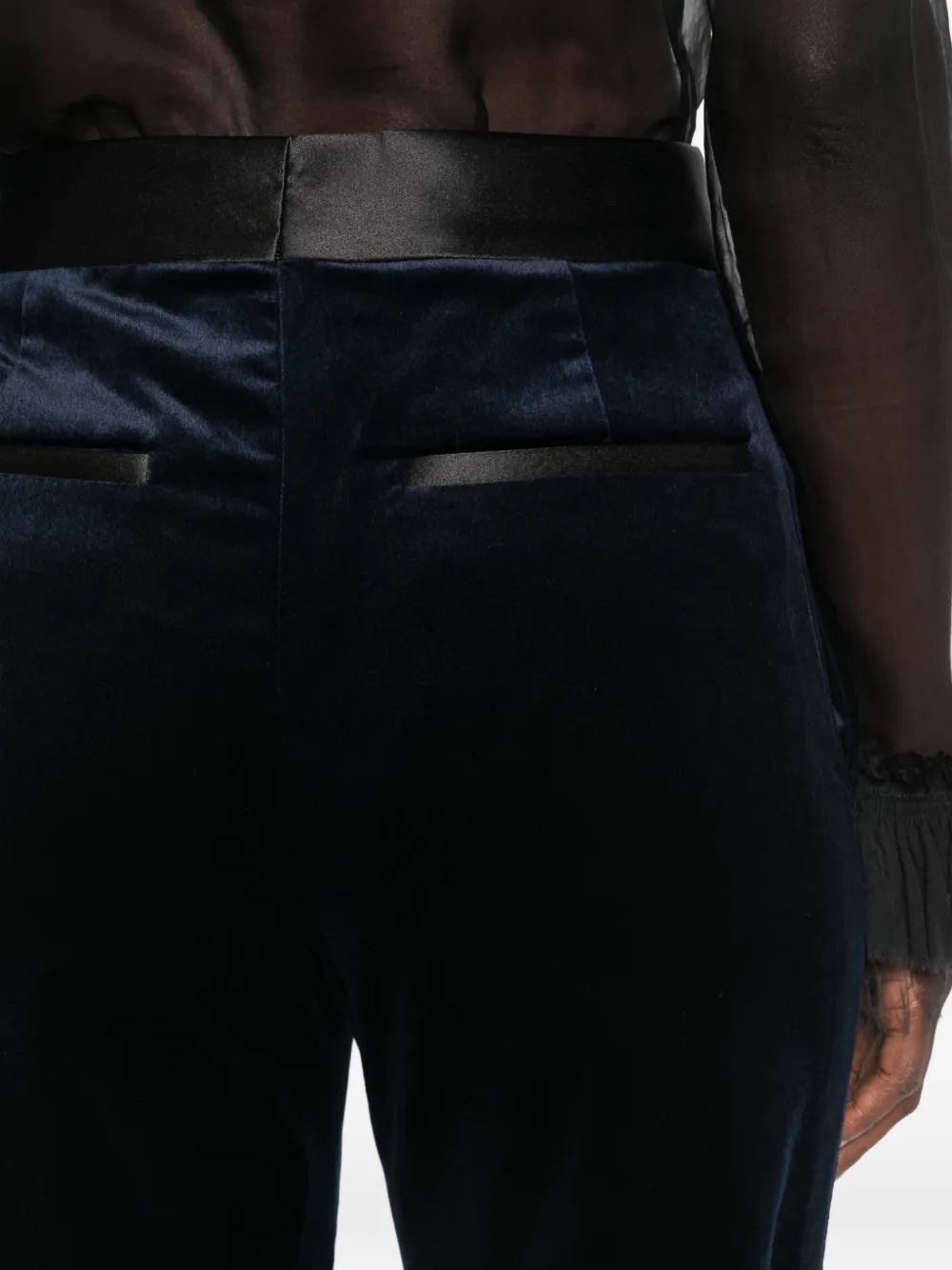 Victoria Beckham Fluwelen flared broek Blauw