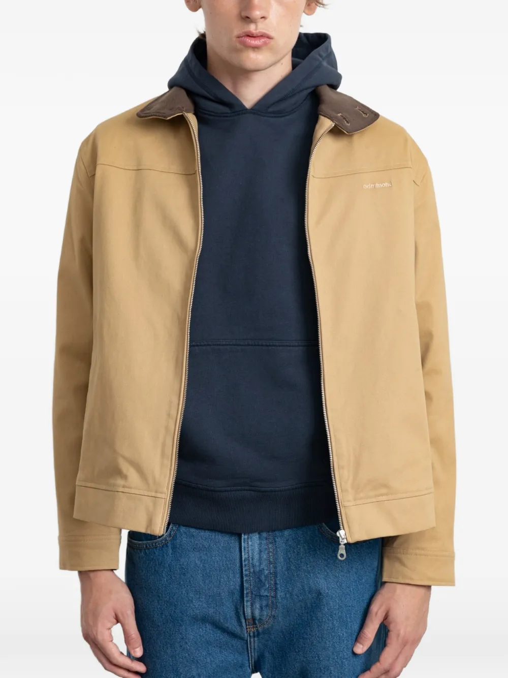 Edmmond Studios Woodsy corduroy-collar zip-up jacket - Nude