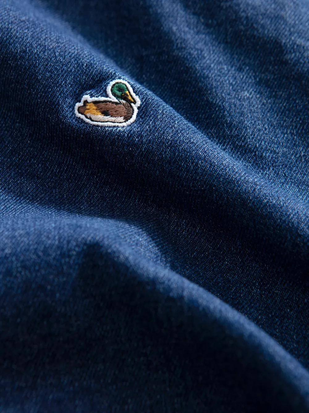 Edmmond Studios Duck denim overhemd met stonewashed-effect Blauw