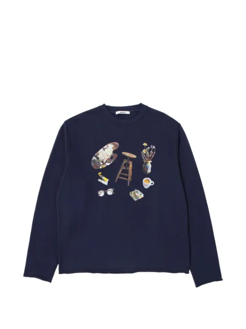 Edmmond Studios Still graphic-print raw-edge sweatshirt