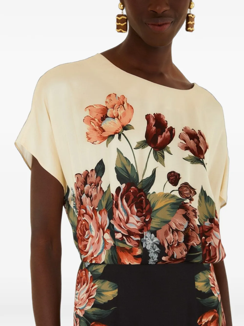 FARM Rio Jurk met bloemenprint Beige