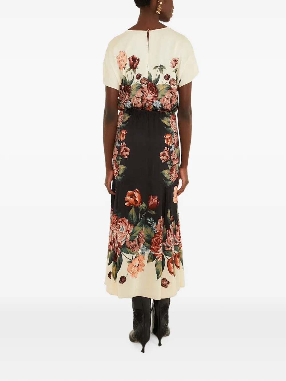 FARM Rio Jurk met bloemenprint Beige