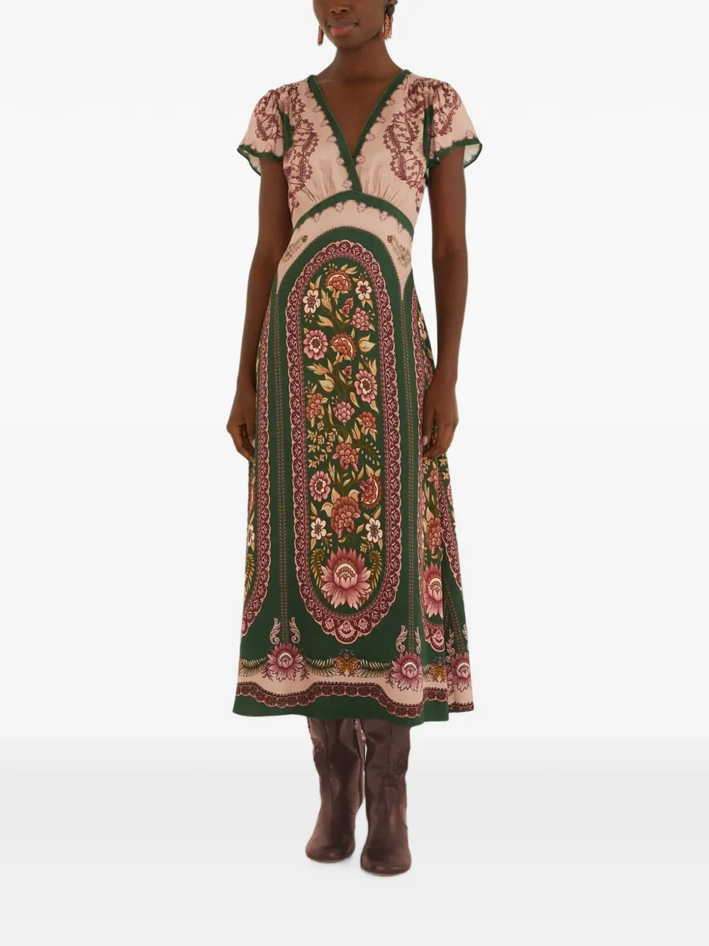 FARM Rio Daniela floral-print V-neck midi dress