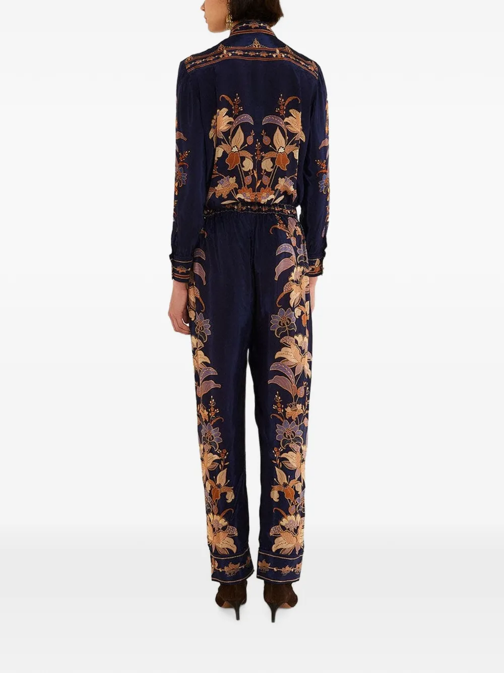FARM Rio Lara broek met bloemen-print Blauw